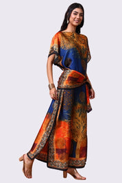 AXTZH Flowing Kaftan Nightwear with Adjustable Waist Strap and Elegant Detailing-TEAPR-K2S