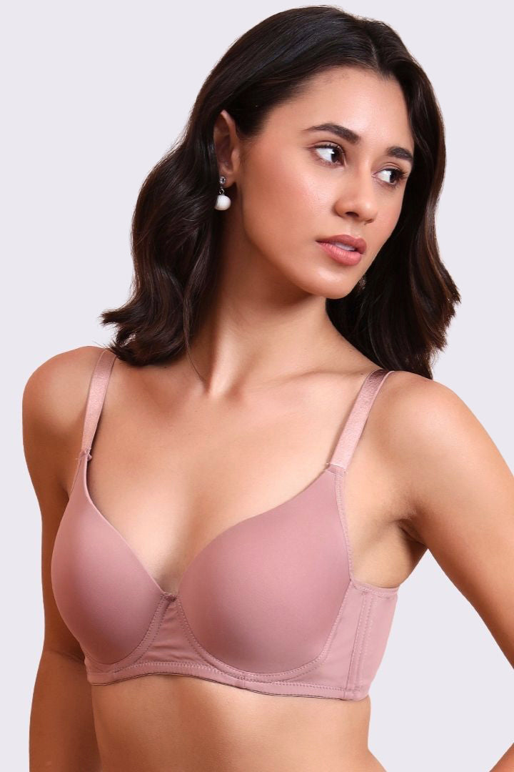 AXTZH Classic Contour Bra Offering Natural Shape, Gentle Lift, and Flawless Finish AB2355-ROSE-DP101