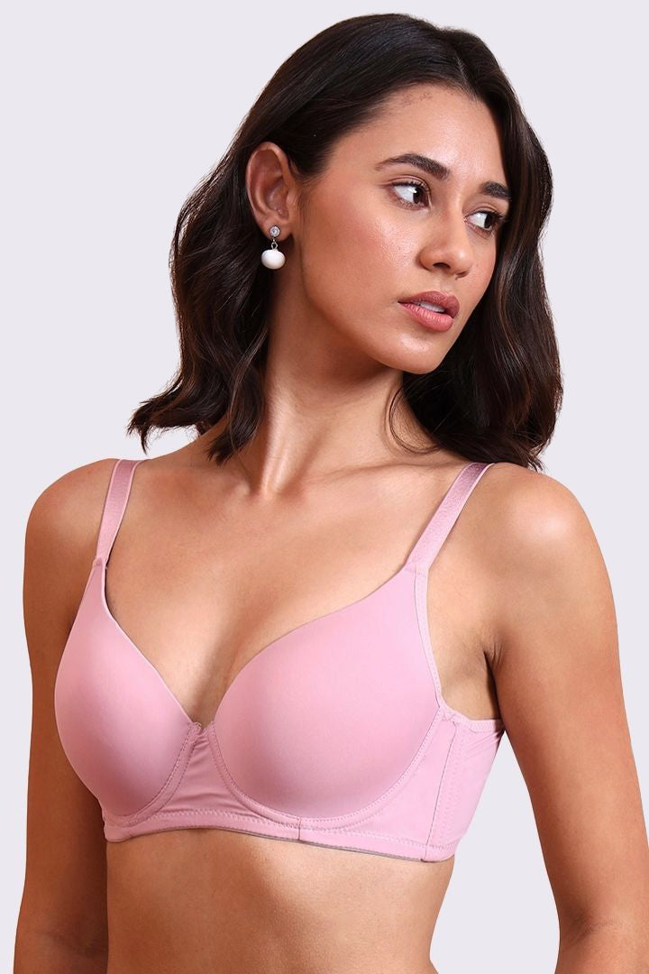 AXTZH Classic Contour Bra Offering Natural Shape, Gentle Lift, and Flawless Finish AB2355-BLUSH-DP101