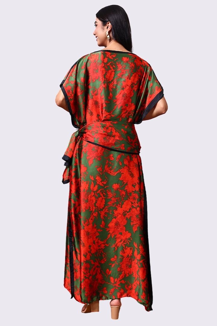 AXTZH Flowing Kaftan Nightwear with Adjustable Waist Strap and Elegant Detailing-RUSPR-K2S