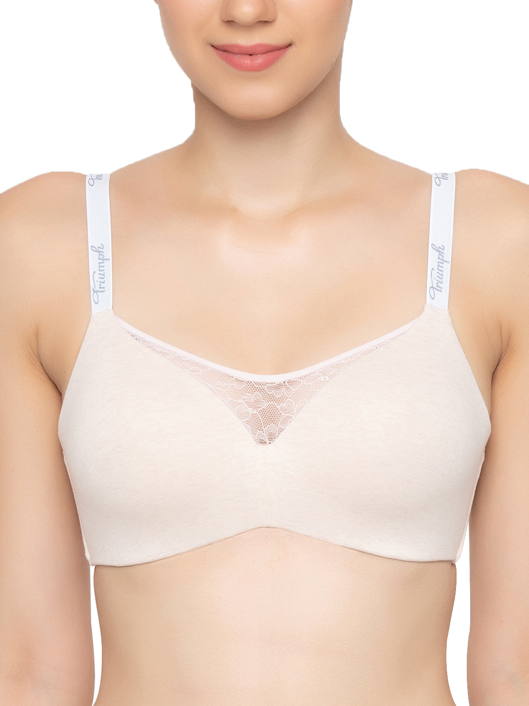 TRIUMPH 110I538-Comfort 161 Padded Non Wired Everyday Invisible Cotton T-Shirt Bra-X7