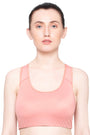 TRIUMPH BRA 110I632-CN Peach-Coloured Triaction Balance Top Lightly Padded Wireless Quick Dry High Bounce Control Sports Bra
