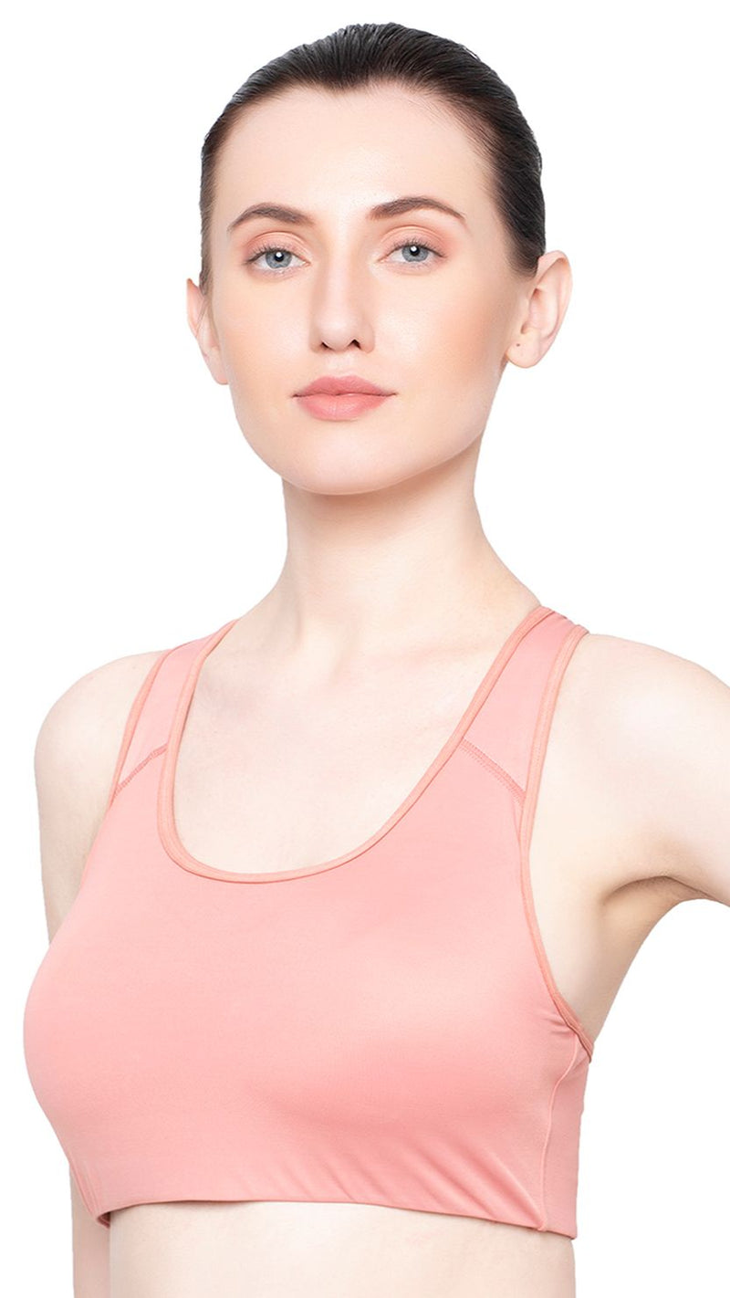 Triumph Pink Lightly Padded Wireless Racerback Sports Bra