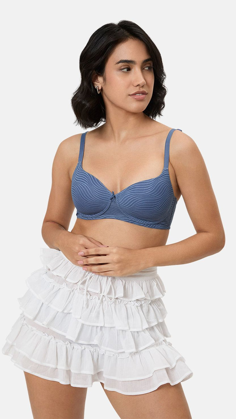 Triumph Blue Medium Coverage Non Wired Bra