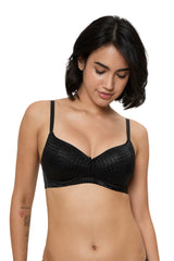 TRIUMPH 110I783-Stylishly Textured Bra with Adjustable Straps and Modern Detailing-BLACK 04