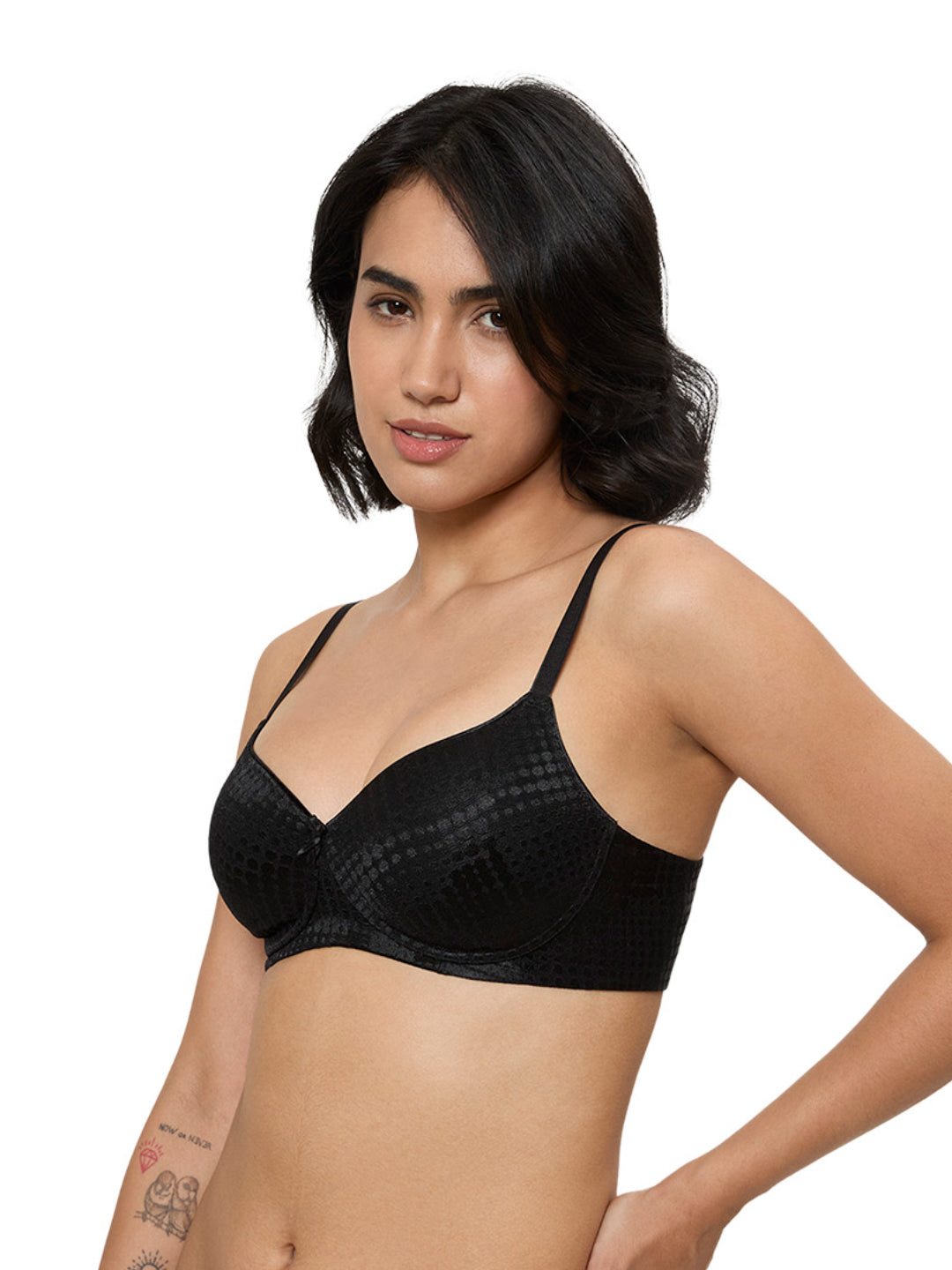 TRIUMPH 110I783-Stylishly Textured Bra with Adjustable Straps and Modern Detailing-BLACK 04