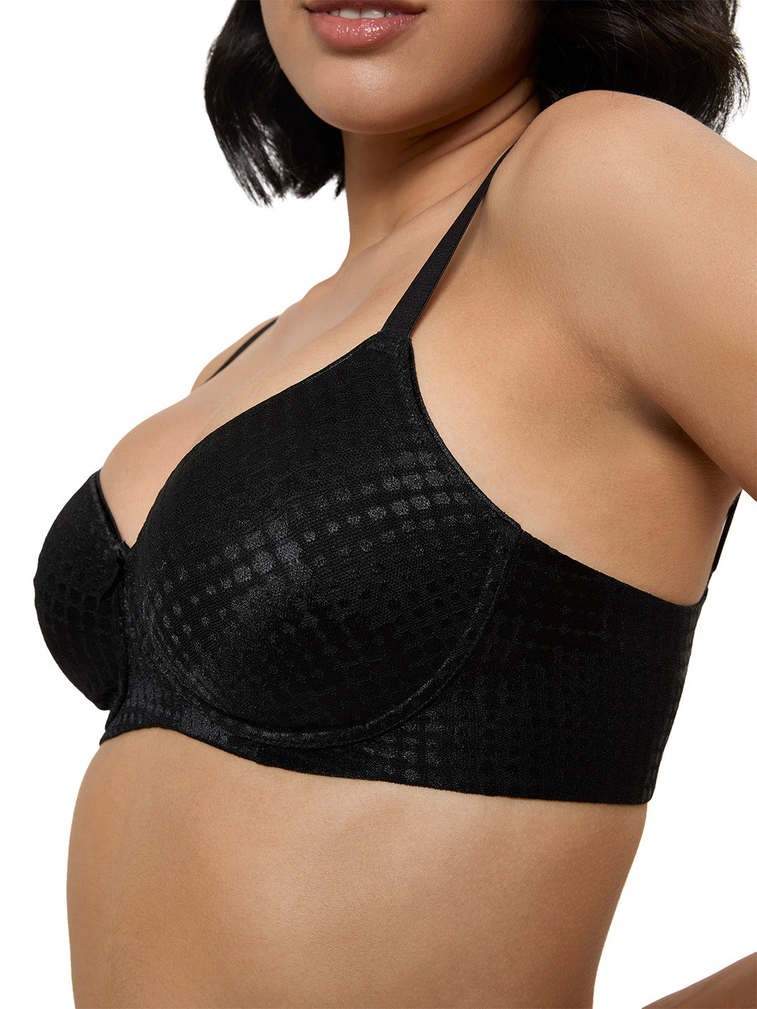 TRIUMPH 110I783-Stylishly Textured Bra with Adjustable Straps and Modern Detailing-BLACK 04