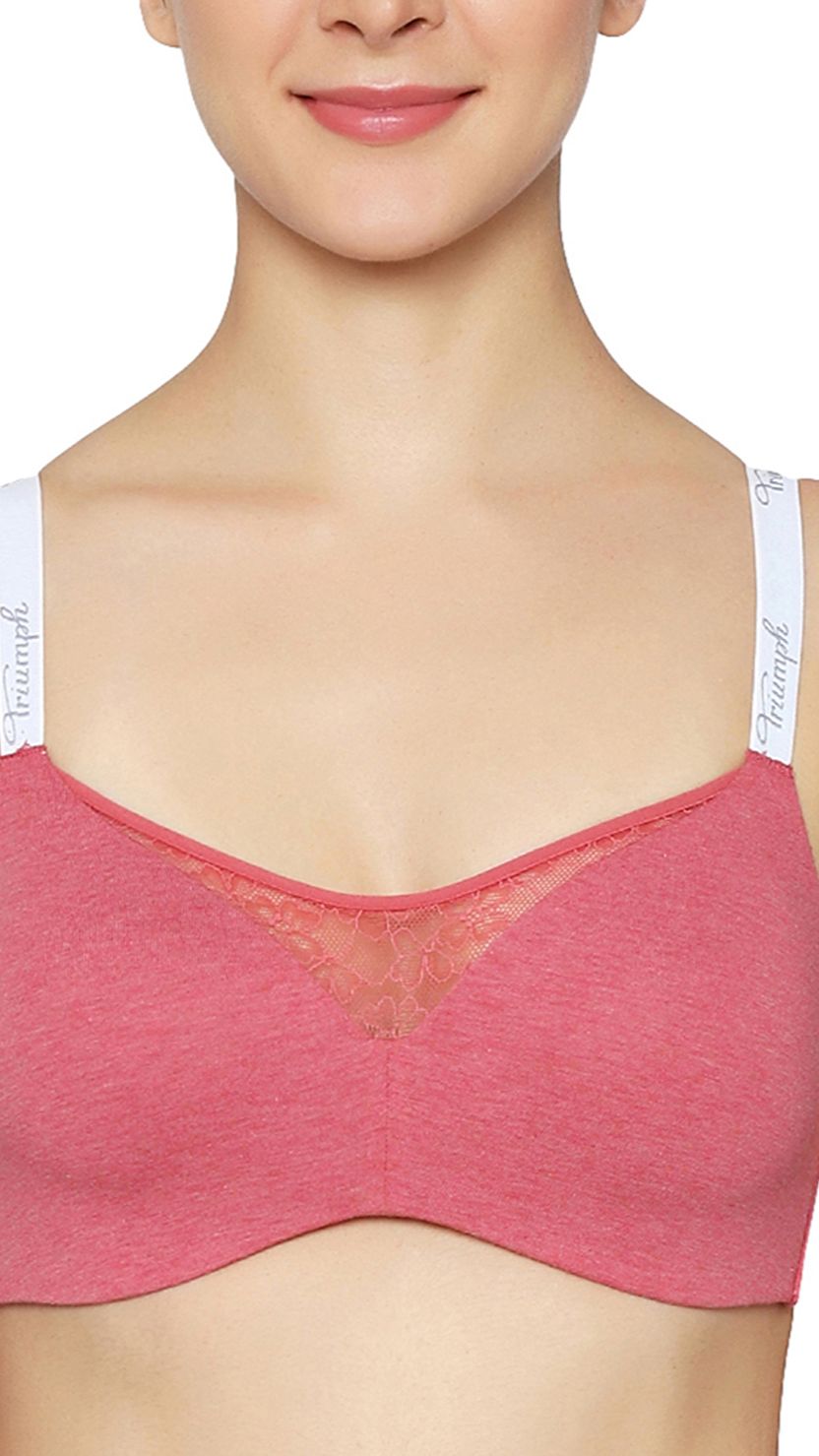 Triumph Non Wired Everyday Invisible Pink Cotton T-Shirt Padded Bra