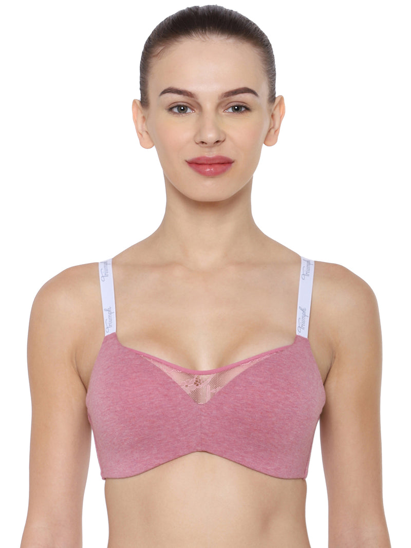 TRIUMPH-110I538 Comfort 161 Padded Non Wired Everyday Invisible Cotton T-Shirt Bra