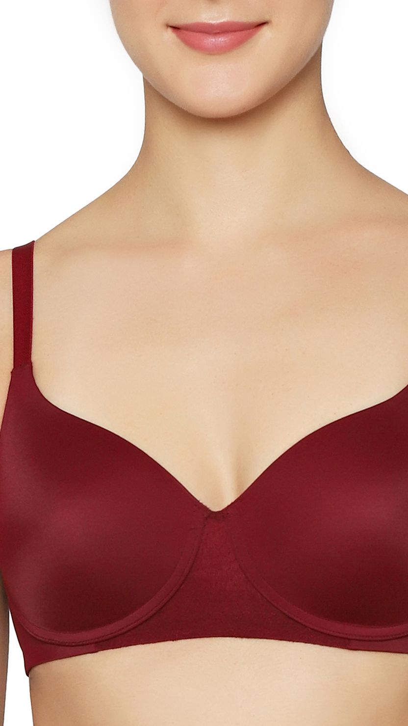 Triumph Maroon Smooth Fit Lightly Padded T-Shirt Bra