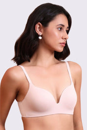 BELLAGIO Deep Plunge Bra with Light Padding, Seamless Finish, and Sleek Contour BB2215-SKIN-CP301