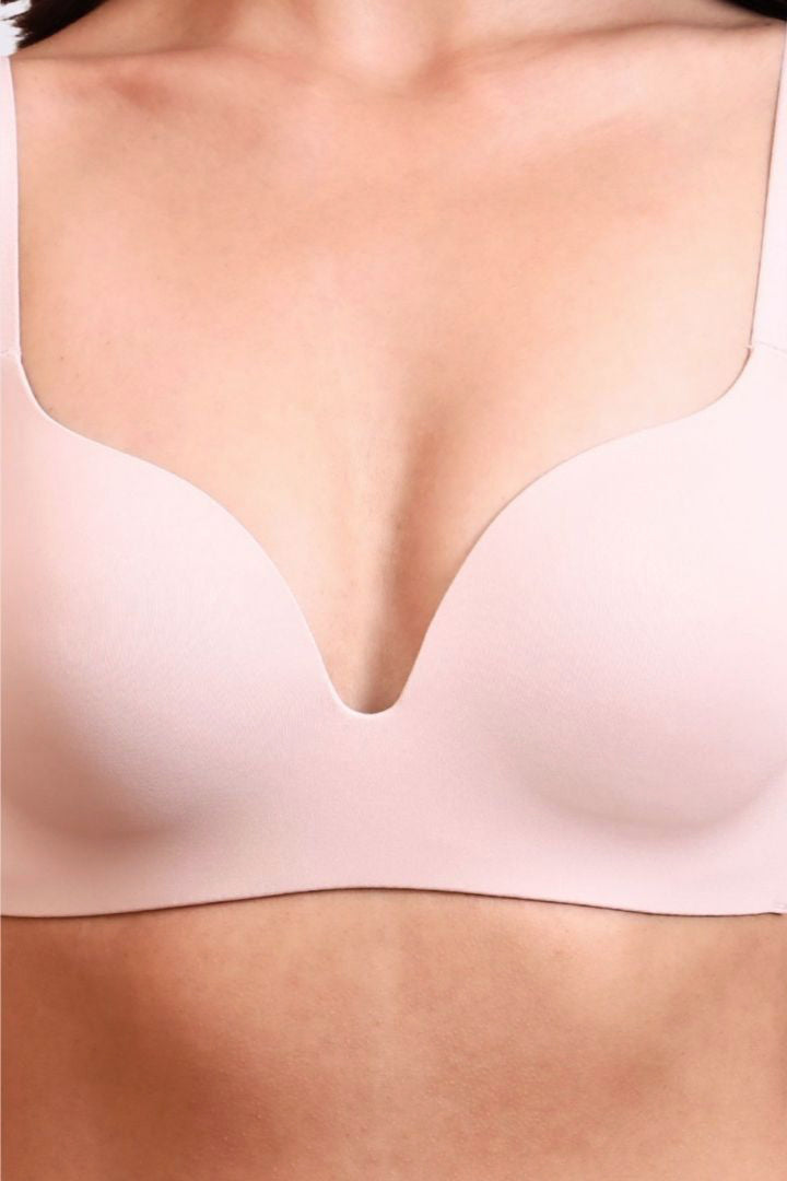 BELLAGIO Deep Plunge Bra with Light Padding, Seamless Finish, and Sleek Contour BB2215-SKIN-CP301
