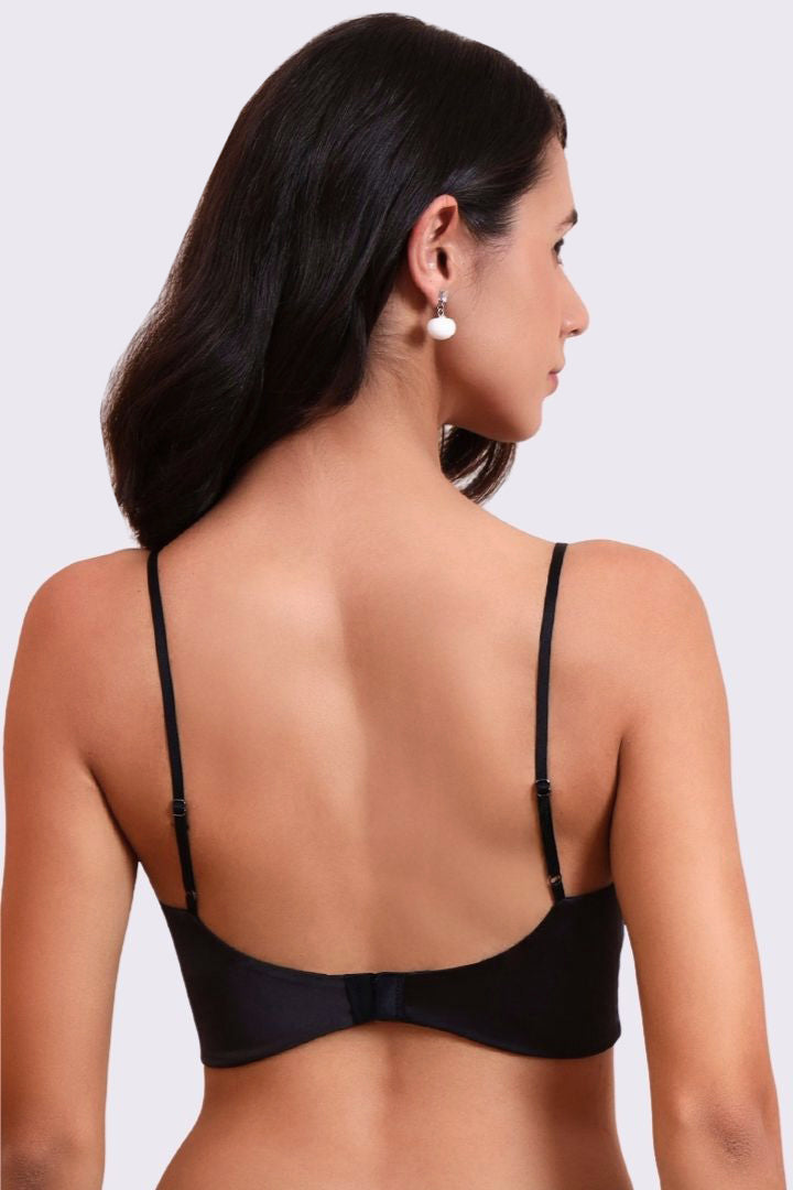 BELLAGIO Modern Essential Bra with Thin Straps, Smooth Contours, and Comfortable Fit BB5529-BLACK-CS113