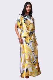 AXTZH Flowing Kaftan Nightwear with Adjustable Waist Strap and Elegant Detailing-LEMPR-K2S