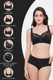 WACOAL BRA BI01A01 Charming Illusion Non Padded Non Wired Full Cup Plus Size Full Support Minimizer Bra