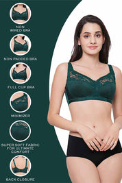 WACOAL BRA BI01A01 Charming Illusion Non Padded Non Wired Full Cup Plus Size Full Support Minimizer Bra