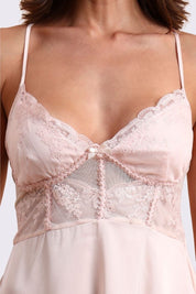 AXTZH Stylish Lace Nightwear with Soft Fabric and Relaxed Flow for Nighttime Elegance X0908-BLUSH-F1S