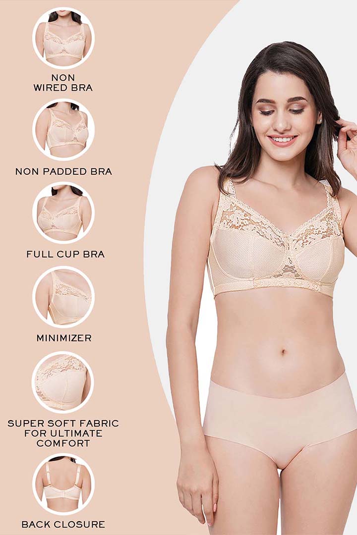 WACOAL BRA BI01A01 Charming Illusion Non Padded Non Wired Full Cup Plus Size Full Support Minimizer Bra