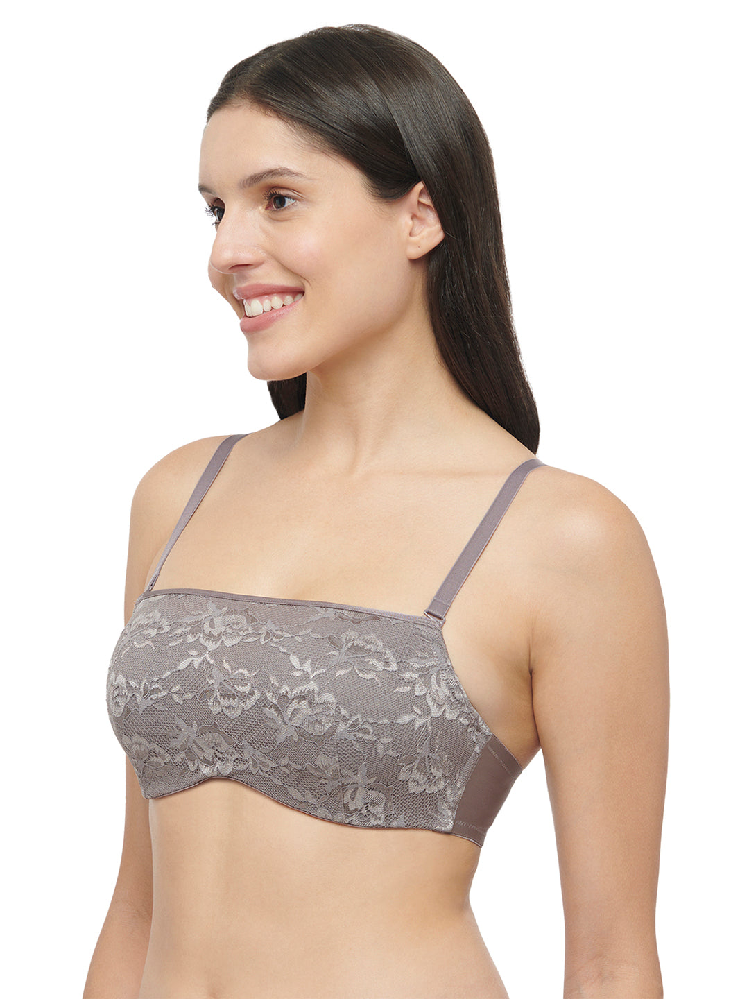 TRIUMPH-123I283 New Lace Bandeau Bra Padded Wired
