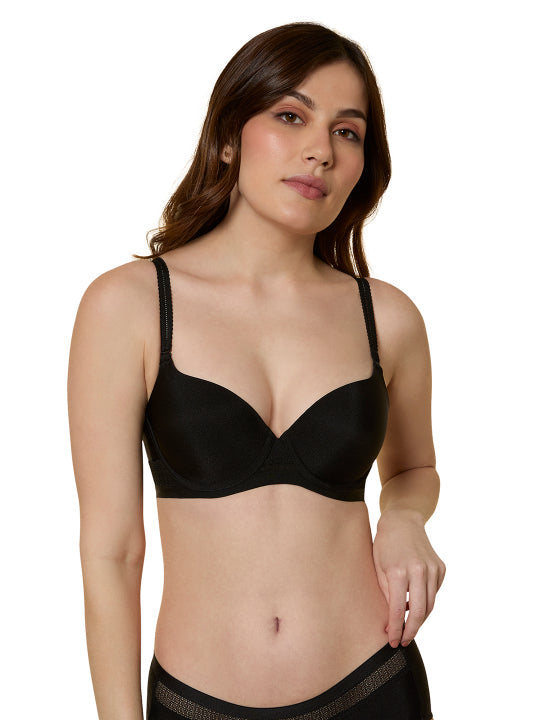 TRIUMPH BRA 123I289-BLACK 04 Padded Wired Seamless Silhoutte T-shirt Bra