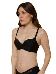 TRIUMPH BRA 123I289-BLACK 04 Padded Wired Seamless Silhoutte T-shirt Bra