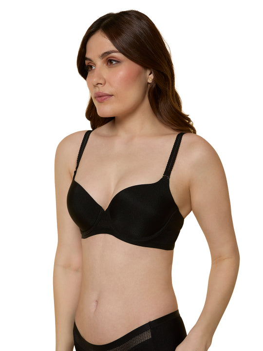 TRIUMPH BRA 123I289-BLACK 04 Padded Wired Seamless Silhoutte T-shirt Bra