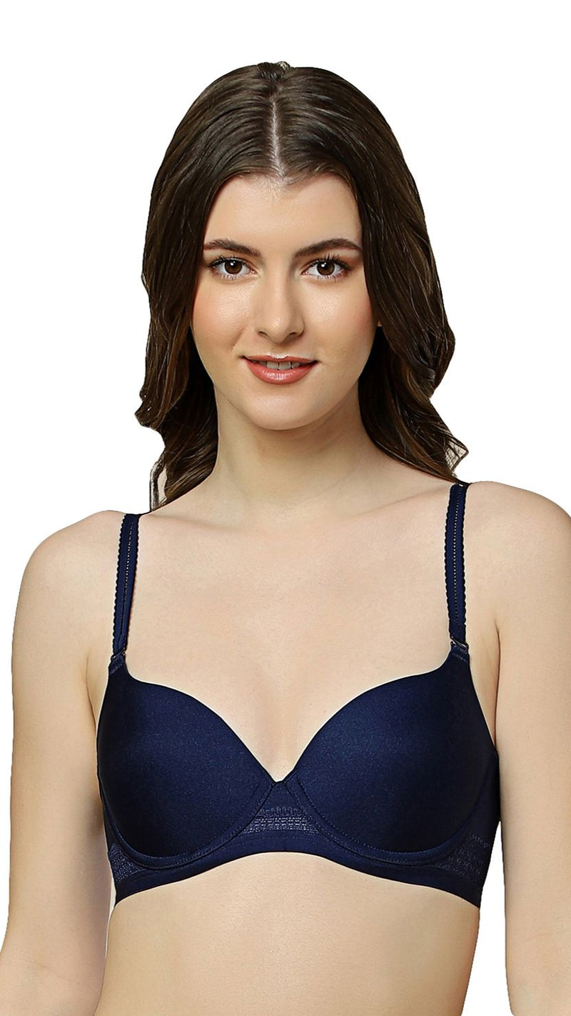 Triumph Navy Blue Padded Wired Seamless Silhoutte T-shirt Bra