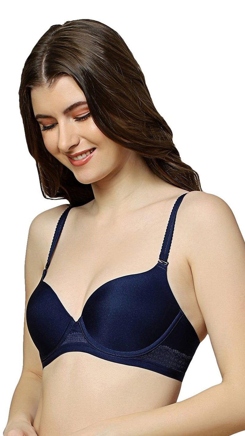 Triumph Navy Blue Padded Wired Seamless Silhoutte T-shirt Bra