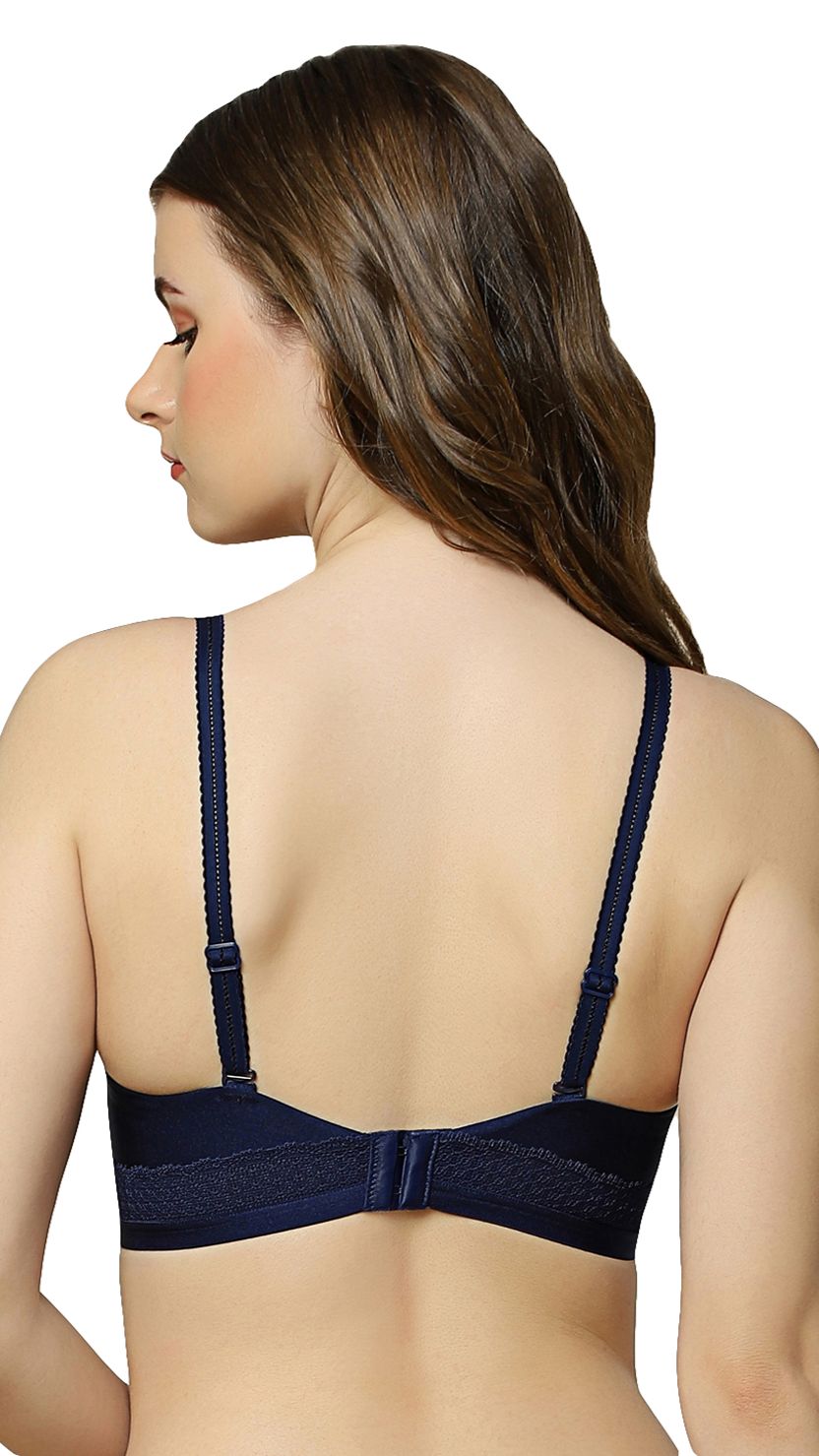 Triumph Navy Blue Padded Wired Seamless Silhoutte T-shirt Bra