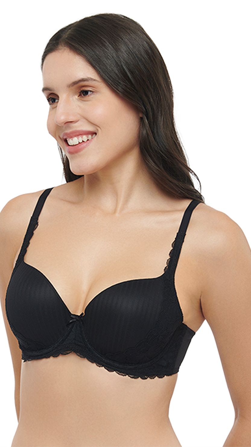 Triumph Black Peony Lace Padded Wired Bra