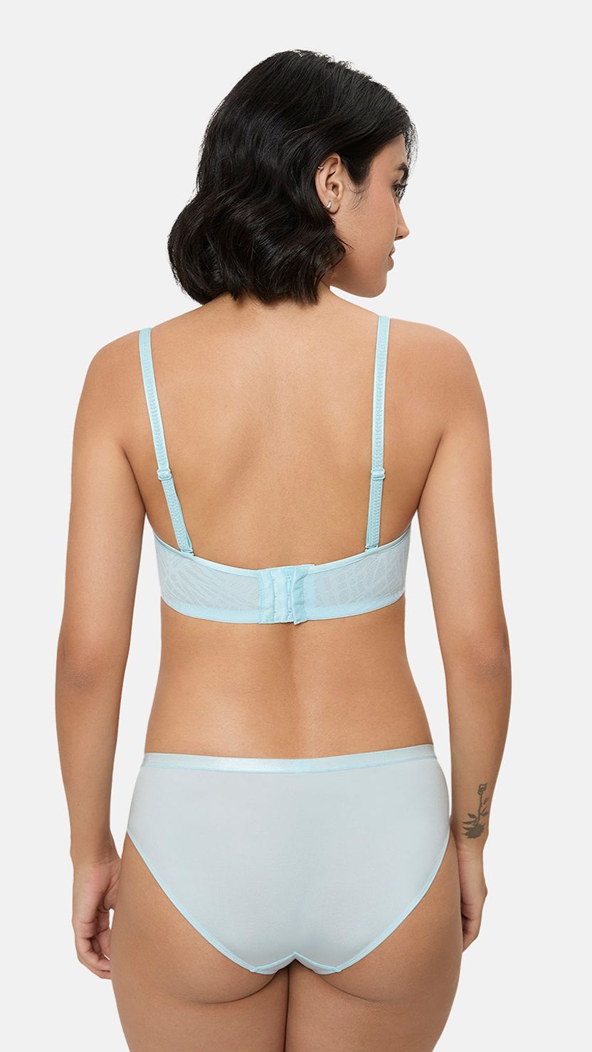 Triumph Sky Blue Comfort Fit Self Pattern Bra