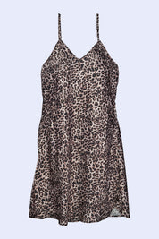 ANGELS FASHION Wild Romance Two-Piece Nightwear with Relaxed Robe and Sleek Dress AG0900-LEOPR-F11S