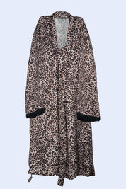 ANGELS FASHION Wild Romance Two-Piece Nightwear with Relaxed Robe and Sleek Dress AG0900-LEOPR-F11S