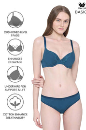 WACOAL BRA-BI03N04 BASICS Lite Push Up Padded Wired Half Cup Everyday Wear Push-up Bra