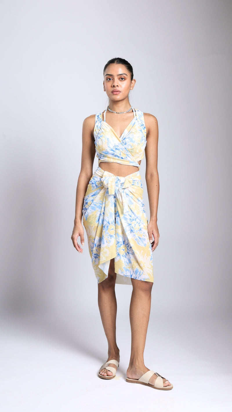 Floral 3-Piece Swimwear & Swimwear Set | Bralette, Shorts & Sarong