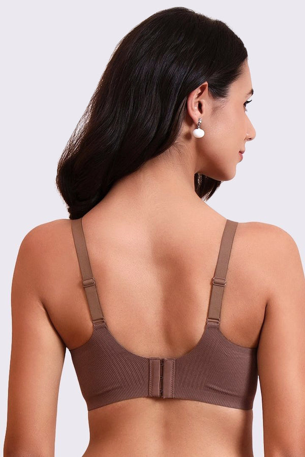 AXTZH Savvyy Women’s Everyday Bra with Soft Comfort Fit and Subtle Keyhole Detail XB3833-COFFEE-CC101