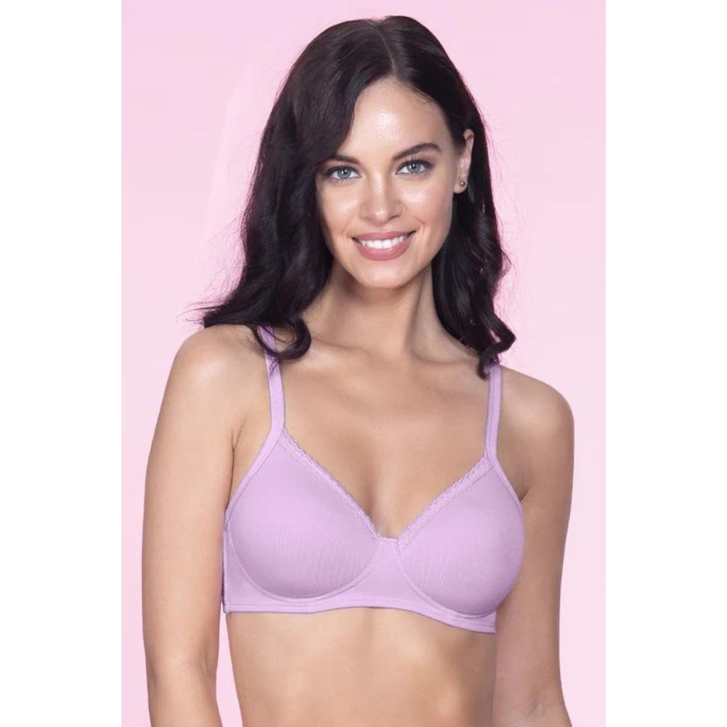 AMANTE BRA -BRA10202  SOFT LILAC Cotton Casuals Non-Wired T-Shirt Bra