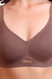 AXTZH Savvyy Women’s Everyday Bra with Soft Comfort Fit and Subtle Keyhole Detail XB3833-COFFEE-CC101