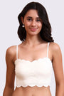 AXTZH Feminine Bralette Featuring Textured Detailing and Cropped Silhouette-X5300-IVORY-CN122