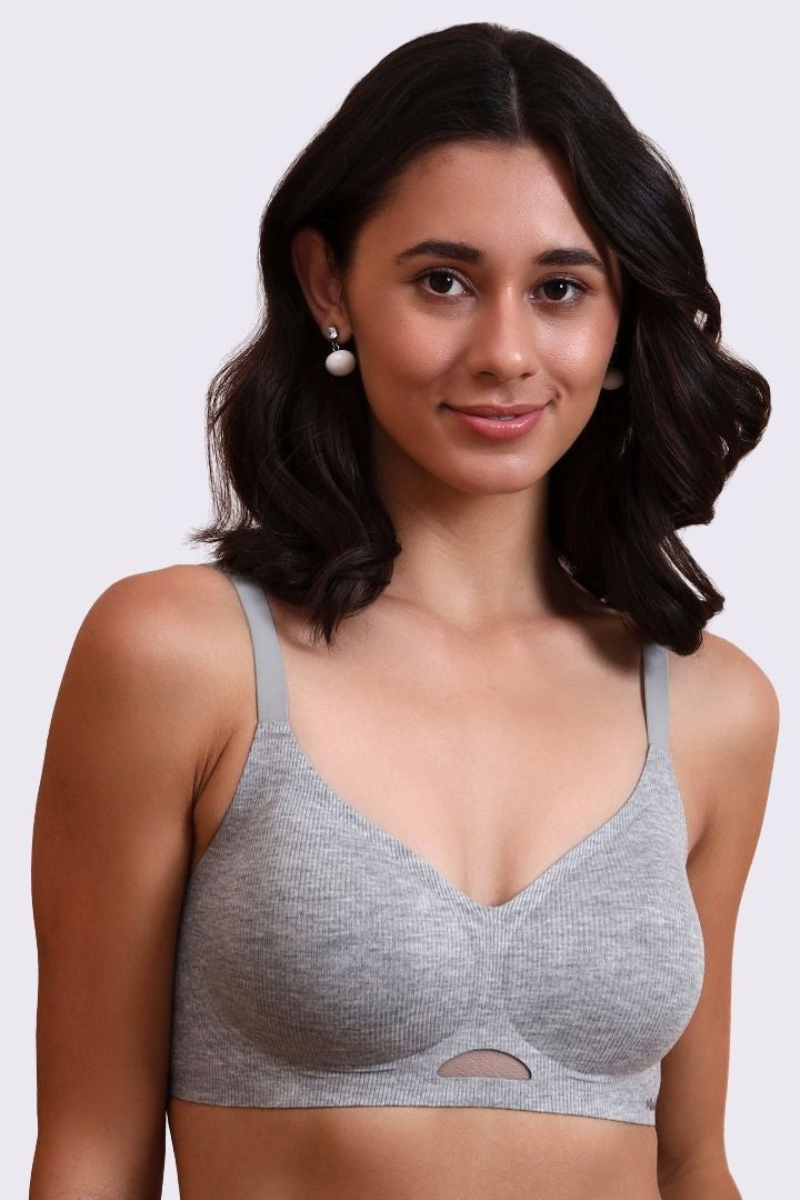 AXTZH Savvyy Women’s Everyday Bra with Soft Comfort Fit and Subtle Keyhole Detail XB3833-LTGML-CC101