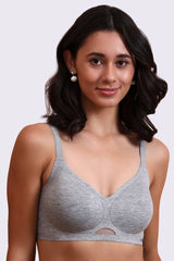 AXTZH Savvyy Women’s Everyday Bra with Soft Comfort Fit and Subtle Keyhole Detail XB3833-LTGML-CC101