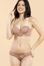 ENAMOR PANTY P143 Nude Rose Ultra Low Waist Bikini with Luxe Embroidered Lace for a Modern, Chic Look