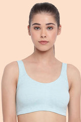 Enamor-SB06 Capri Melange Low Impact Cotton Sports Bra Non-Padded & Wirefree