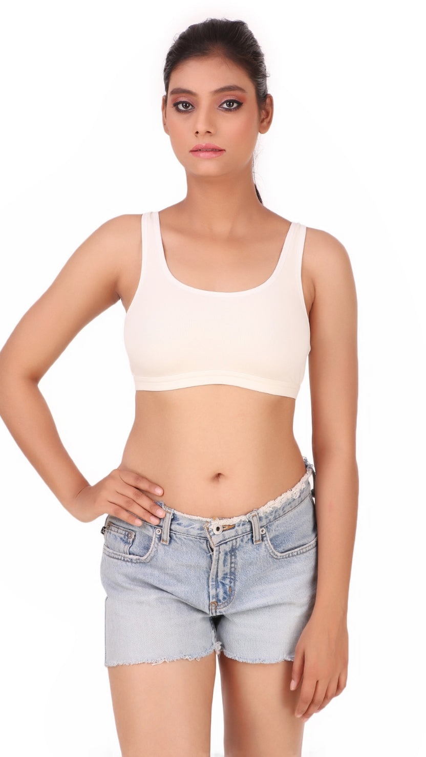 Triumph Ivory Cotton Sports Medium Support Bra