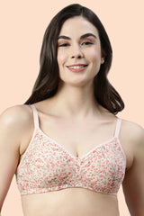 ENAMOR BRA-A042 /2 Revello Print Side Support Shaper Classic Bra - Supima Cotton Non-Padded Minimizer Wirefree