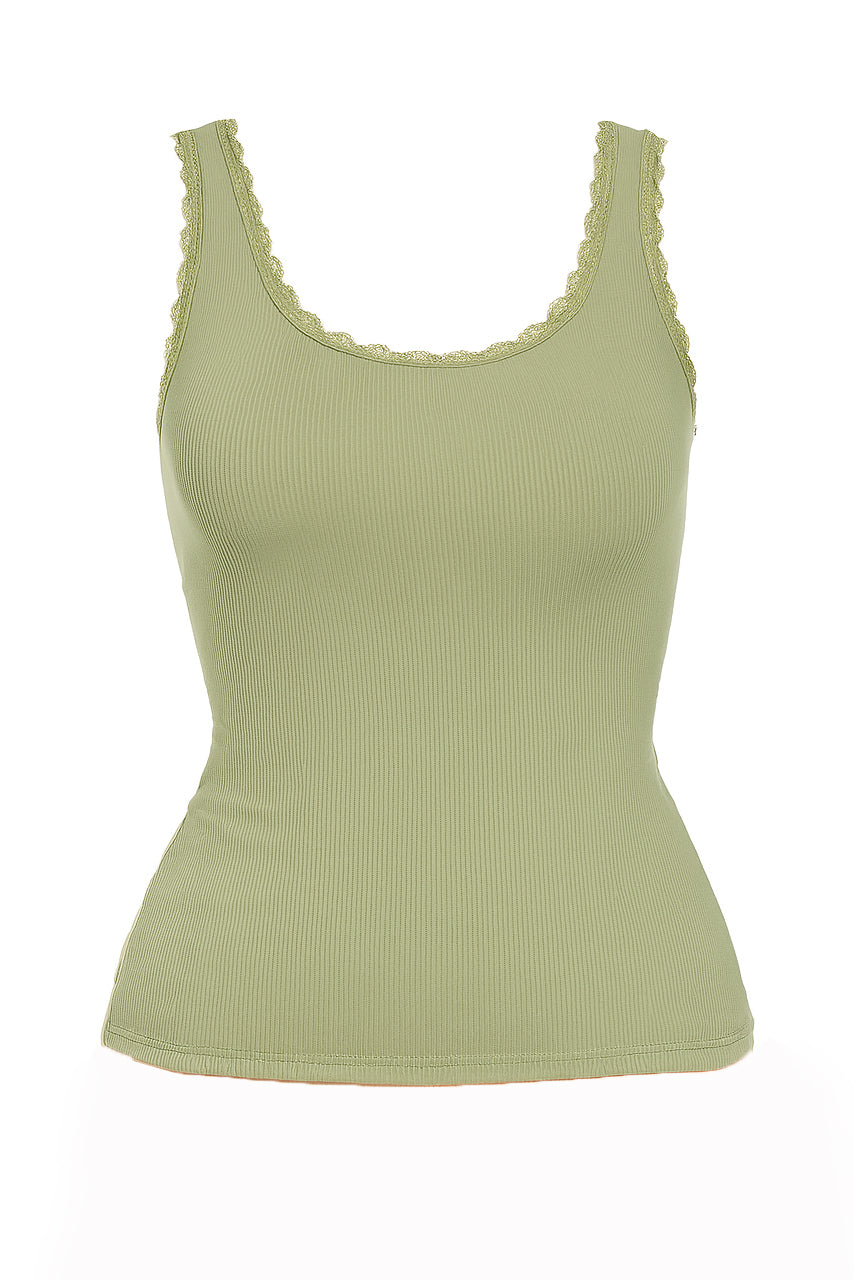 AXTZH Everyday Ribbed Camisole X0080-OLIVE-G2M0