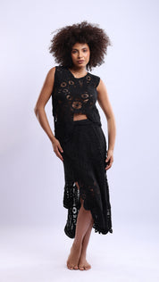 Crochet Sleeveless Beach Top | Handcrafted Open-Weave Cover-Up