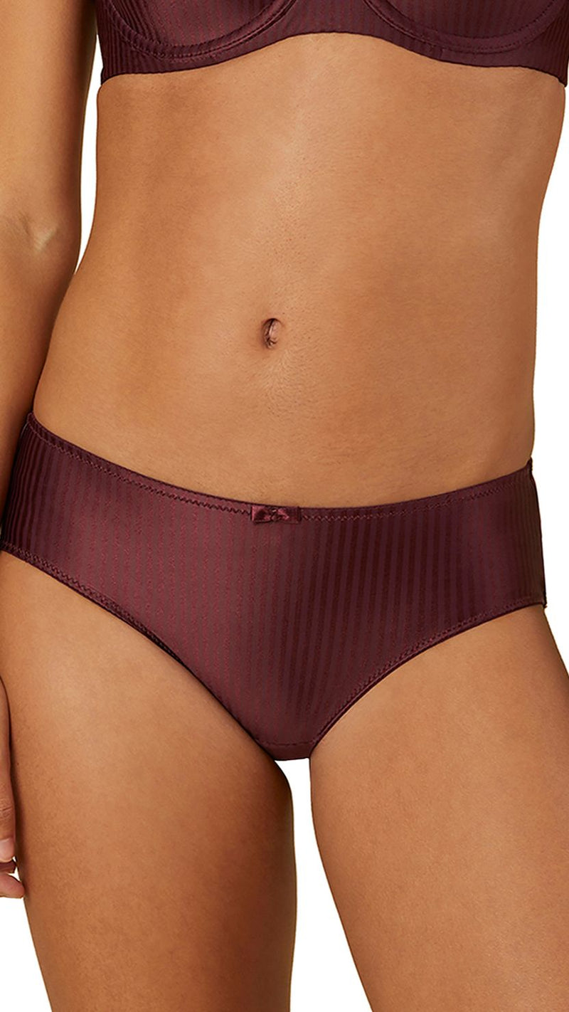 Triumph Wine Striped Full Coverage Mid-Rise Hipster Briefs