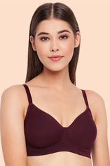 ENAMOR BRA-A042 /2 Purple Side Support Shaper Classic Bra - Supima Cotton Non-Padded Minimizer Wirefree