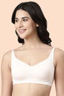 ENAMOR BRA A077 Pearl Blush Women's Padded Non-Wired T-Shirt Bra, Full Coverage, Soft Bamboo Fabric, Breathable, Pinch-Free